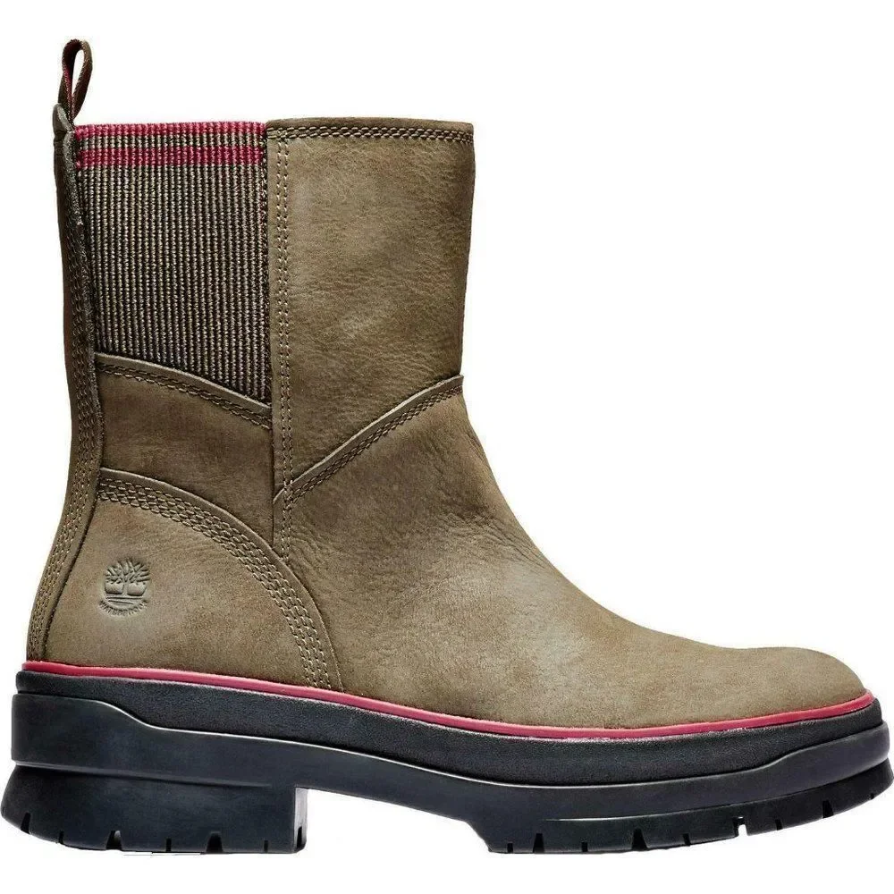 New! Timberland US10 Women's Malynn Side Zip Boots Weather Leather Fabric